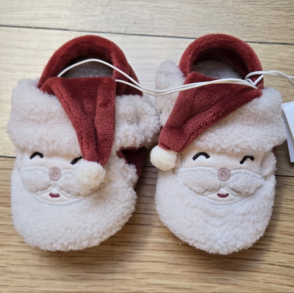 Zara Home Festive Santa Baby Booties - Red and Cream